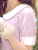 lavender back button top with collar