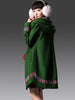 hand-stitching embroidery toggle coat