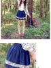 lace ruffle blue skirt
