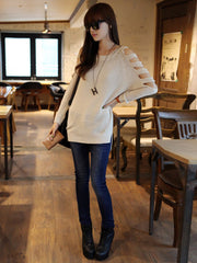 knitted bare shoulder sweater