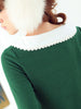green Peter Pan collar sweater