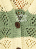 v-neck pierced striped knit cardigan