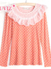polka dots flounce top