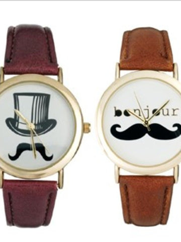 English gentleman mustache watch