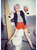 slim high waist zipper shorts