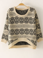 Nordic semi-circular hem sweater