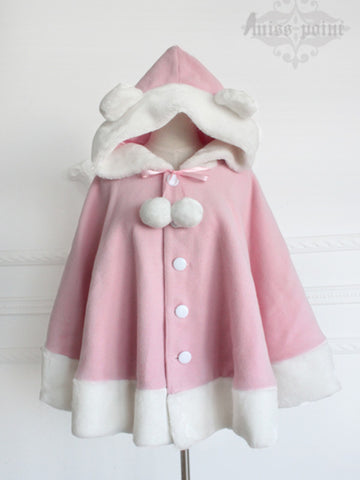 bear ears wool cashmere cape