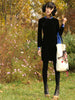 streamlined Chi-pao velvet dress