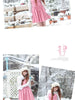 wood house pink with white lace princess dress