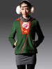 the plum blossom embroidery hooded wool coat