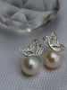 butterfly freshwater pearl earrings