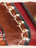 vintage college stitched satchel