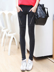 zipper pockets skinny leggings