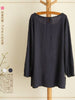 grey color block linen pullover