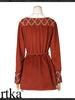 turn around tassel folk top