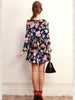 sweet floral printed high waist dress