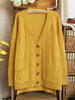 square pocket loose knit cardigan