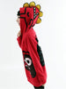 cartoon dino fleece hooded pullover