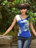 Clearance - ocean waves Mandarin style top