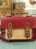 woven block vintage satchel