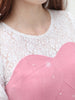 wood house pink with white lace princess dress