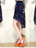 starry sky pattern asymmetric pleated skirt