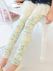 Pastel floral jean legging