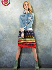 exotic knitted wool skirt