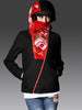 the plum blossom embroidery hooded wool coat