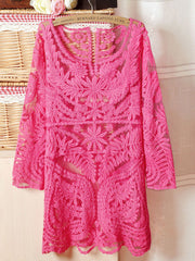 sweet flower embroidery lace top