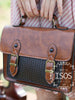 woven block vintage satchel
