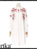 Clearance -  tri-bow embroidery shirt dress