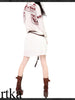 Clearance -  tri-bow embroidery shirt dress