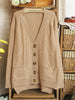 square pocket loose knit cardigan