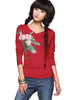 peony print long sleeve t-shirt