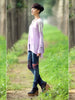 skinny love embroidered asymmetrical cardigan