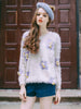 fuzzy crochet flower sweater