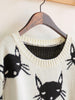 meow cat destroyed edge sweater