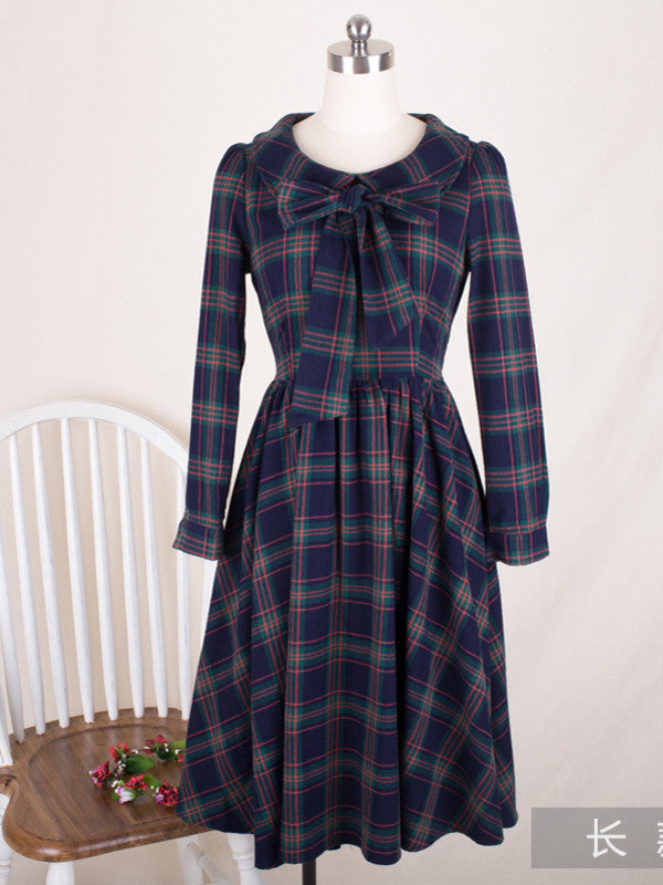 scottish green cotton dress