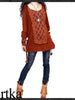 turn around tassel folk top