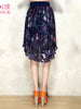 starry sky pattern asymmetric pleated skirt