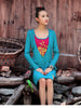 two-piece flap strap embroidered dress