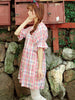 strawberry kiwi plaid dress