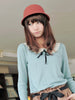 sweet doll collar ribbon bow tee