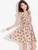 Clearance - snow deer bowknot dress in beige