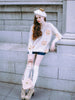 fuzzy crochet flower sweater