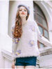 fuzzy crochet flower sweater