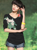 peony print long sleeve t-shirt