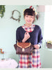 stitched smiley wide satchel
