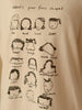 hand-drawn faces long sleeve tee